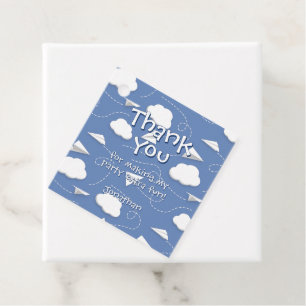 flying folded paper airplanes birthday thank you favour tags
