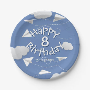flying folded paper airplanes kids birthdays paper plate