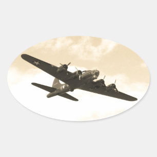 Flying Fortress In Flight Oval Sticker