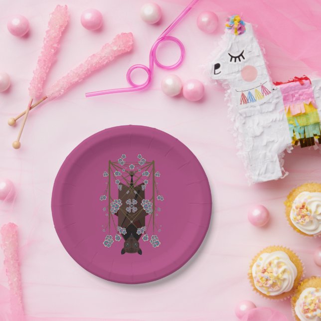 Flying Fox 7" Boysenberry Paper Plates  (Party)