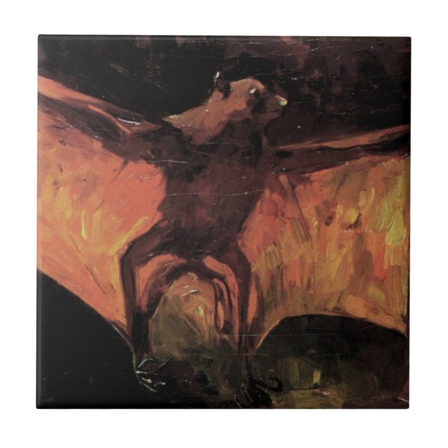 Flying Fox Bat by Vincent van Gogh Tile (Front)