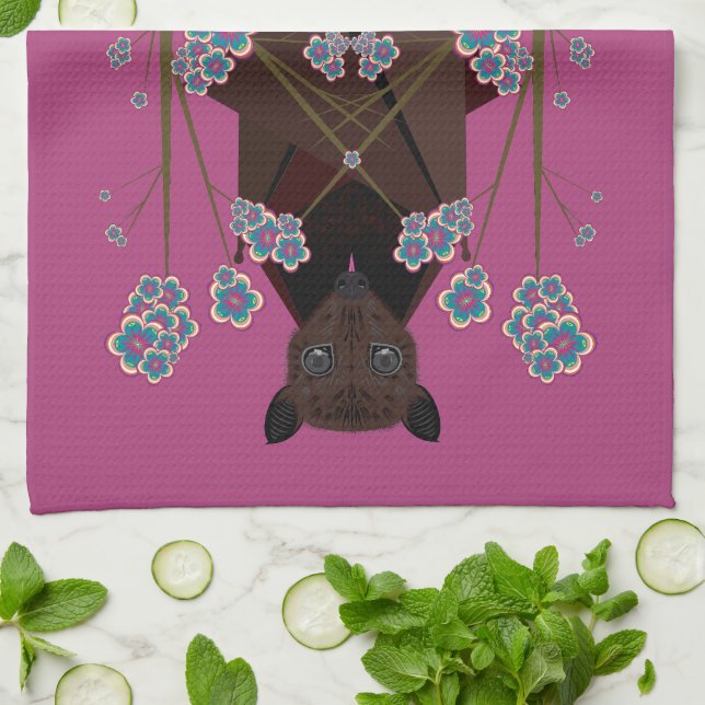 Flying Fox Boysenberry Kitchen Towel (Folded)