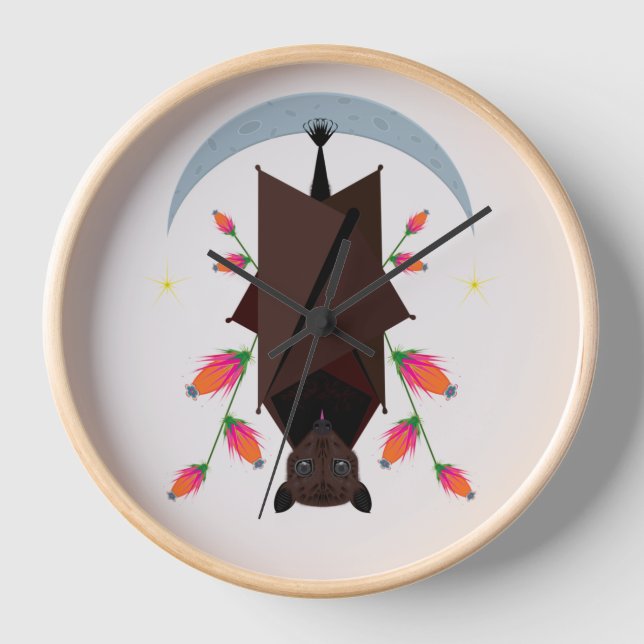 Flying Fox Wood Framed Clock (Front)
