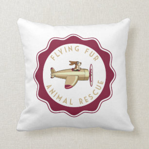 Flying Fur Throw Pillow