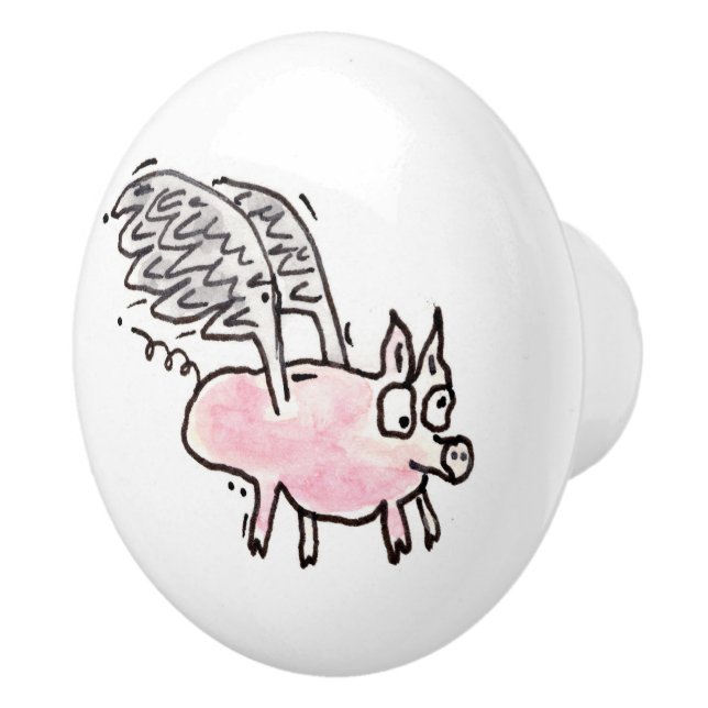 "Flying Future Bacon" Ceramic Knob #2 (Right)
