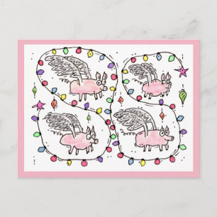 "Flying Future Bacon" Holiday Postcard