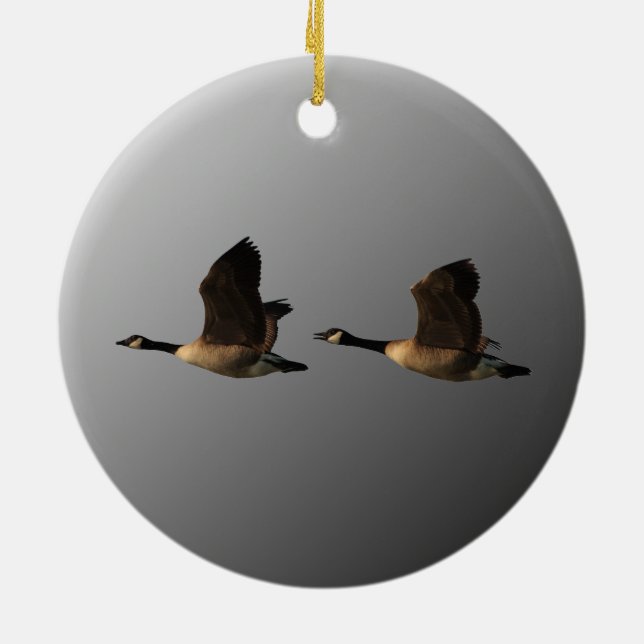 Flying Geese Ceramic Ornament (Back)