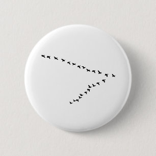 Flying Geese "V" Formation 2 Inch Round Button