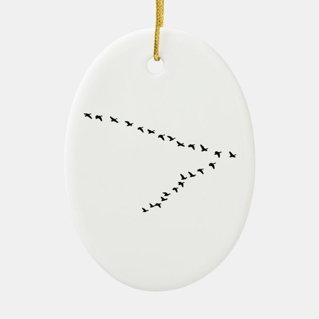 Flying Geese "V" Formation Ceramic Ornament (Front)