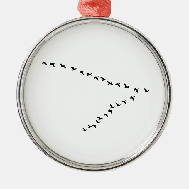 Flying Geese "V" Formation Metal Ornament (Front)