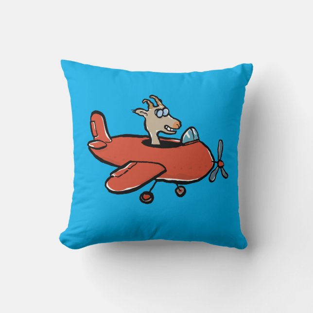 flying goat throw pillow (Front)