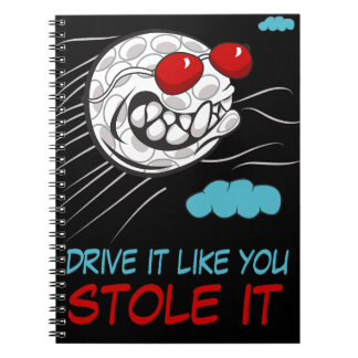 Flying Golf Ball with Sunglasses and Funny Quote Notebook