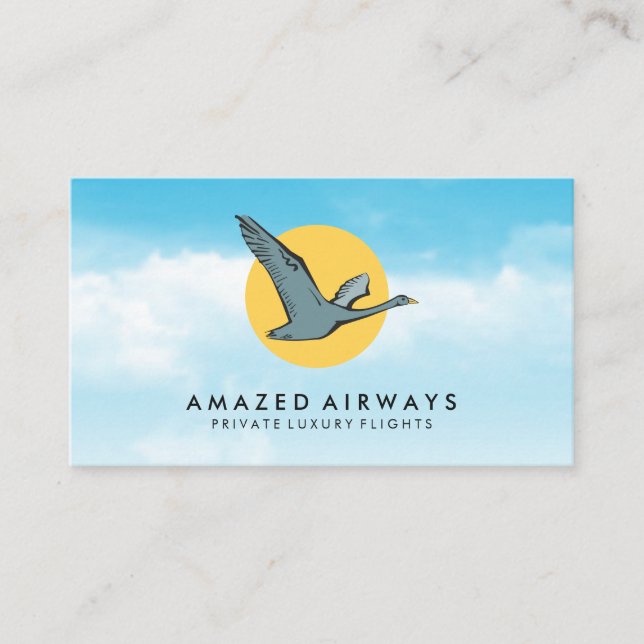 Flying Goose in the Sky Business Card (Front)