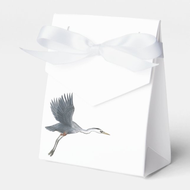 Flying Great Blue Heron Favor Box (Front Side)