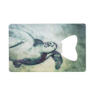 Flying Green Sea Turtle -Credit Card Bottle Opener Wallet Bottle Opener
