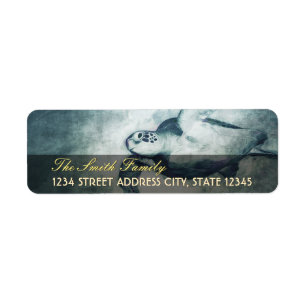 Flying Green Sea Turtle   Return Address Labels
