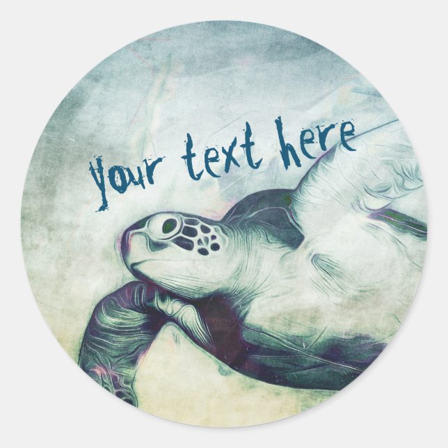 Flying Green Sea Turtle | Sticker (Front)