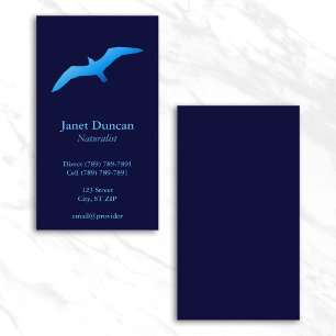 Flying Gull Navy Blue Business Card
