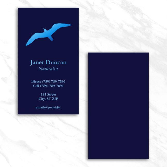 Flying Gull Navy Blue Business Card (Flying Gull Navy Blue Business Card)