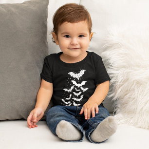 Flying Halloween Galaxy White Bats and Stars Toddler T-shirt