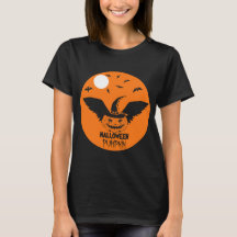 Flying Halloween Pumpkin with Witch Hat and Bats