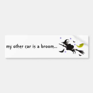 Flying Halloween Witch Bumper Sticker