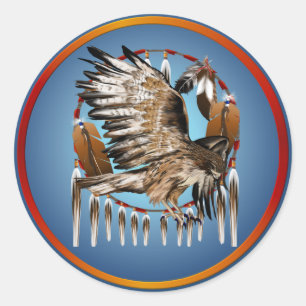 Flying Hawk Dreamcatcher Sticker