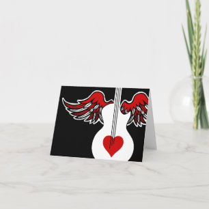 Flying Heart Guitar Holiday Card
