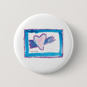 Flying Heart - Kids Art for CHOC  2 Inch Round Button