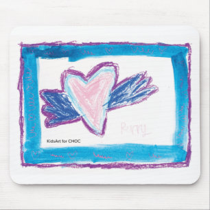 Flying Heart - Kids Art for CHOC  Mouse Pad