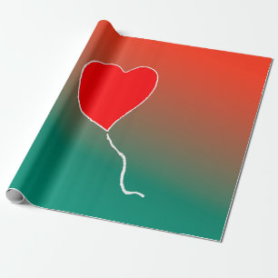 Flying heart wrapping paper