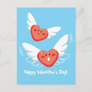 Flying Hearts Holiday Postcard
