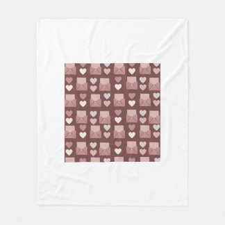 flying hearts, love envelopes and mobile phones fleece blanket