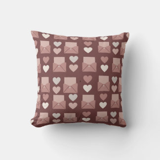 flying hearts, love envelopes  throw pillow