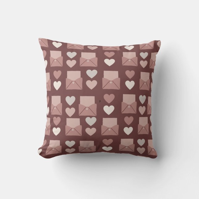 flying hearts, love envelopes  throw pillow (Front)