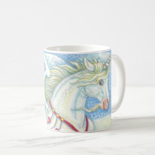 Flying Hearts Unicorn CLASSIC PEGASUS MUG (Front Right)