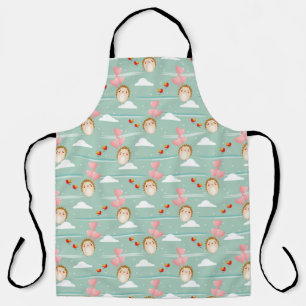 Flying Hedgehog Love Pattern Apron