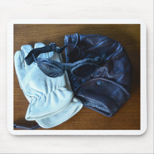 Flying Helmet, Goggles and Gloves Mouse Pad