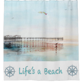 Flying High at Low Tide Shower Curtain