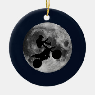 Flying High (motocross) Ceramic Ornament