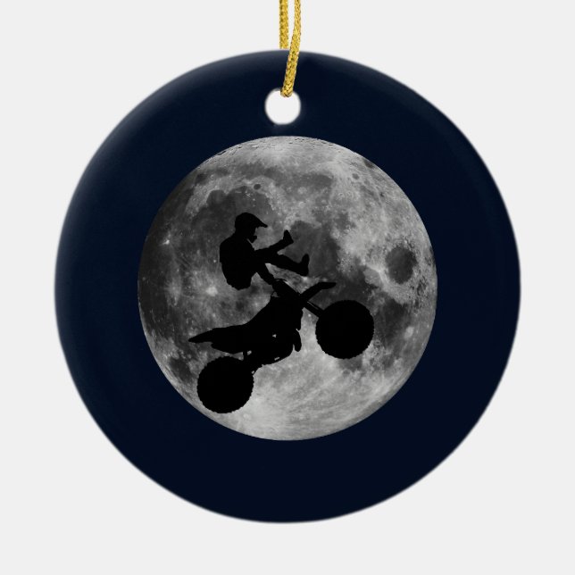 Flying High (motocross) Ceramic Ornament (Front)