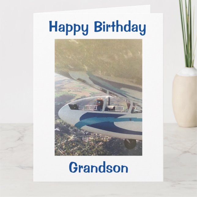 FLYING HIGH WISHES FOR GRANDSON'S BIRTHDAY CARD (Front)