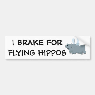 Flying Hippo Bumper Sticker