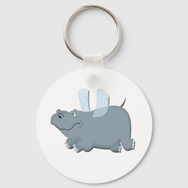 Flying Hippo Keychain (Front)