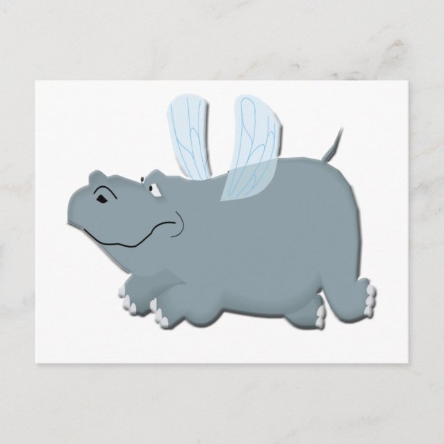 Flying Hippo Postcard (Front)
