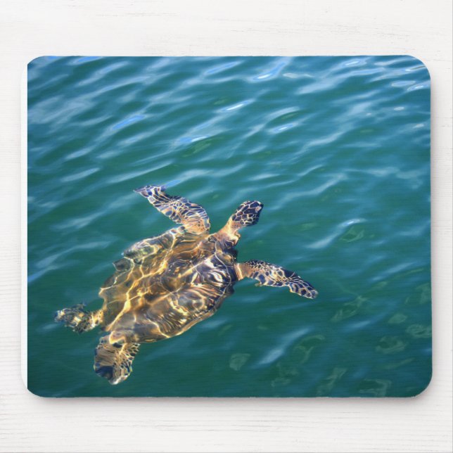 Flying Honu Mousepad -  Green Sea Turtle (Front)