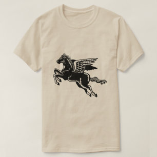Flying Horse - Black and White T-Shirt
