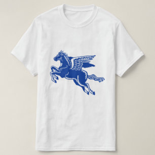 Flying Horse - Navy Blue and White T-Shirt