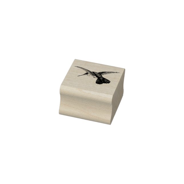 Flying Hummingbird Bird Animal Wildlife Wood Stamp (Stamp)