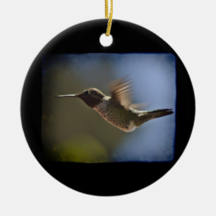 Flying Hummingbird Ceramic Ornament